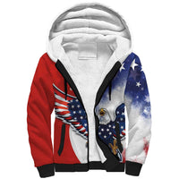 Polish American Heritage Month Sherpa Hoodie USA Eagle and Poland Eagle with National Flag - Wonder Print Shop