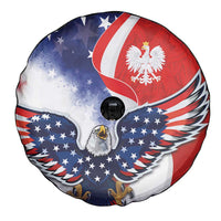 Polish American Heritage Month Spare Tire Cover USA Eagle and Poland Eagle with National Flag - Wonder Print Shop