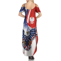 Polish American Heritage Month Summer Maxi Dress USA Eagle and Poland Eagle with National Flag - Wonder Print Shop