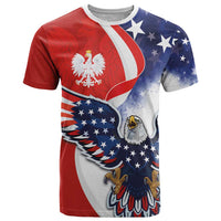 Polish American Heritage Month T Shirt USA Eagle and Poland Eagle with National Flag - Wonder Print Shop