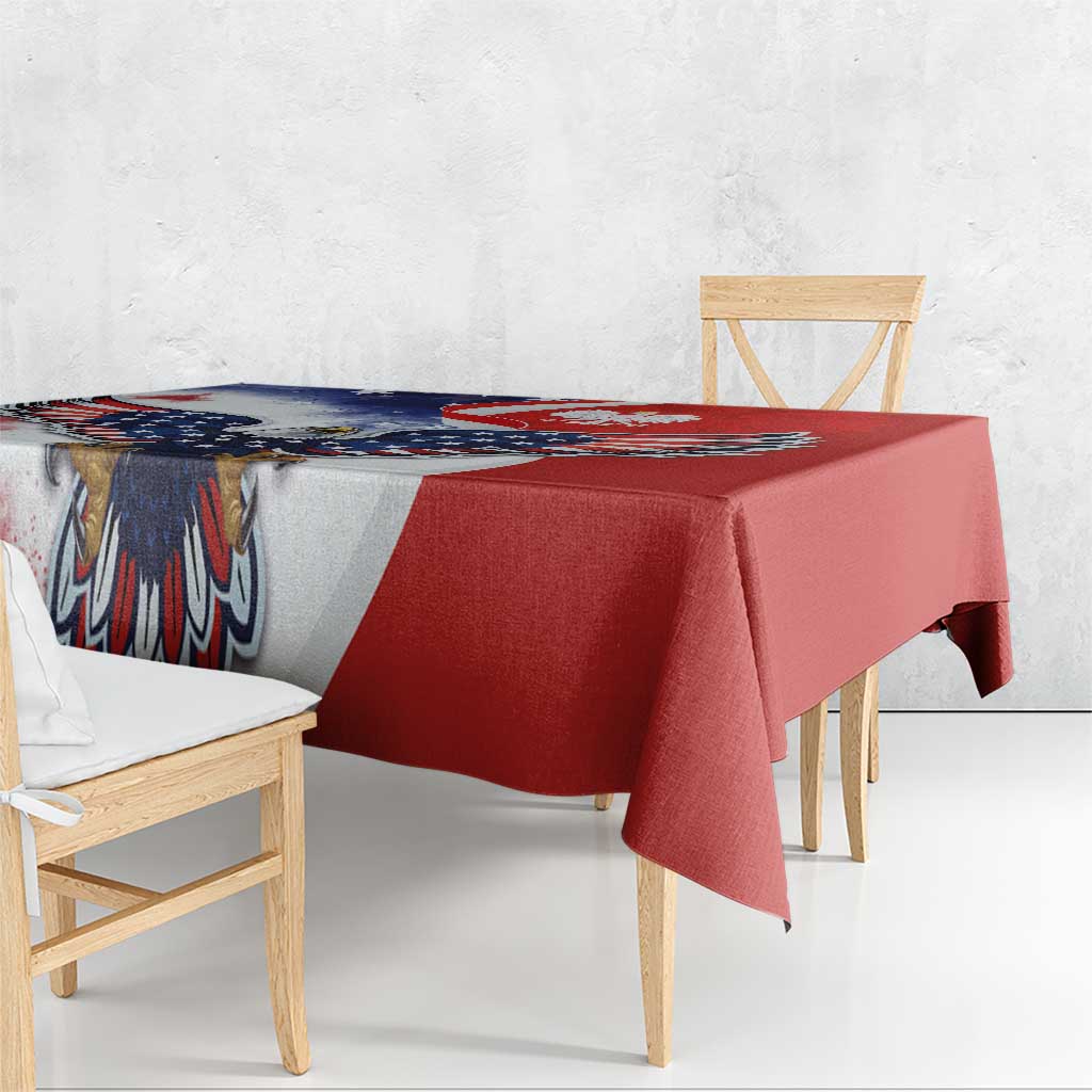 Polish American Heritage Month Tablecloth USA Eagle and Poland Eagle with National Flag - Wonder Print Shop
