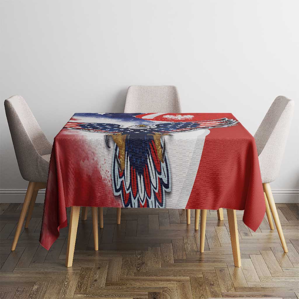 Polish American Heritage Month Tablecloth USA Eagle and Poland Eagle with National Flag - Wonder Print Shop