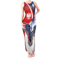 Polish American Heritage Month Tank Maxi Dress USA Eagle and Poland Eagle with National Flag - Wonder Print Shop