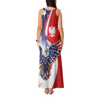 Polish American Heritage Month Tank Maxi Dress USA Eagle and Poland Eagle with National Flag - Wonder Print Shop