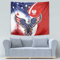 Polish American Heritage Month Tapestry USA Eagle and Poland Eagle with National Flag - Wonder Print Shop