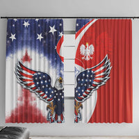 Polish American Heritage Month Window Curtain USA Eagle and Poland Eagle with National Flag - Wonder Print Shop