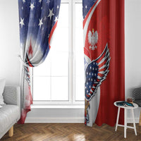Polish American Heritage Month Window Curtain USA Eagle and Poland Eagle with National Flag - Wonder Print Shop