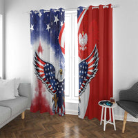 Polish American Heritage Month Window Curtain USA Eagle and Poland Eagle with National Flag - Wonder Print Shop