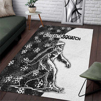Funny Christmasquatch Camouflage of Snowflakes Area Rug - Wonder Print Shop