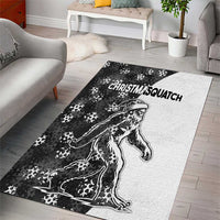 Funny Christmasquatch Camouflage of Snowflakes Area Rug - Wonder Print Shop