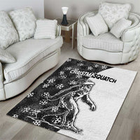 Funny Christmasquatch Camouflage of Snowflakes Area Rug - Wonder Print Shop