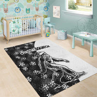 Funny Christmasquatch Camouflage of Snowflakes Area Rug - Wonder Print Shop