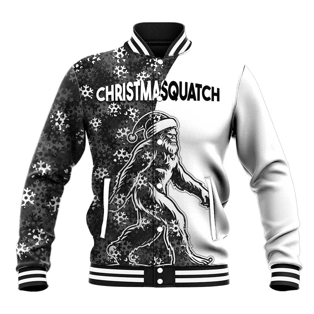 Funny Christmasquatch Camouflage of Snowflakes Baseball Jacket - Wonder Print Shop