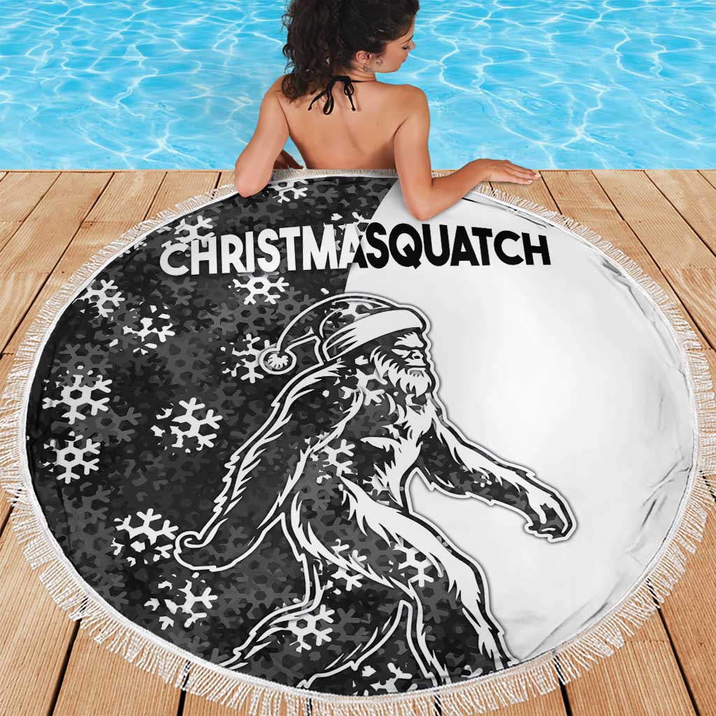 Funny Christmasquatch Camouflage of Snowflakes Beach Blanket - Wonder Print Shop