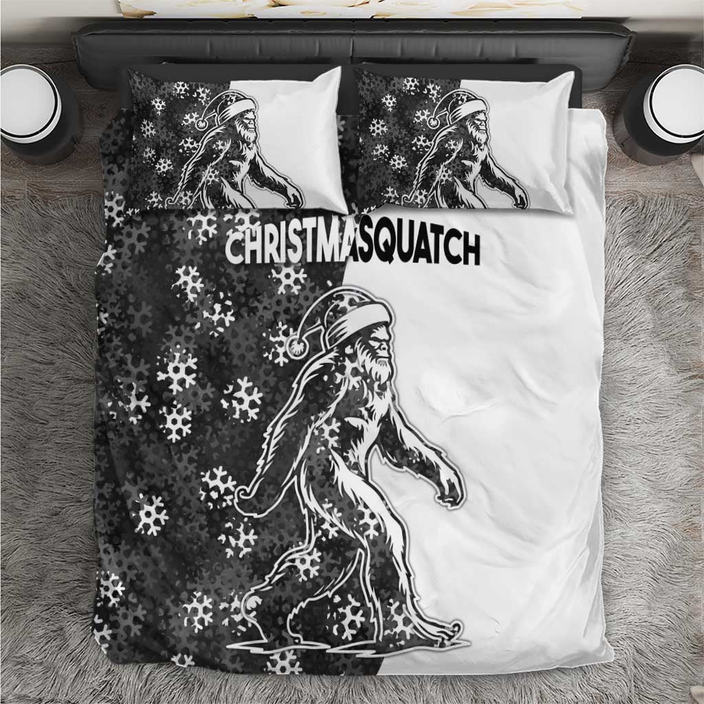 Funny Christmasquatch Camouflage of Snowflakes Bedding Set - Wonder Print Shop