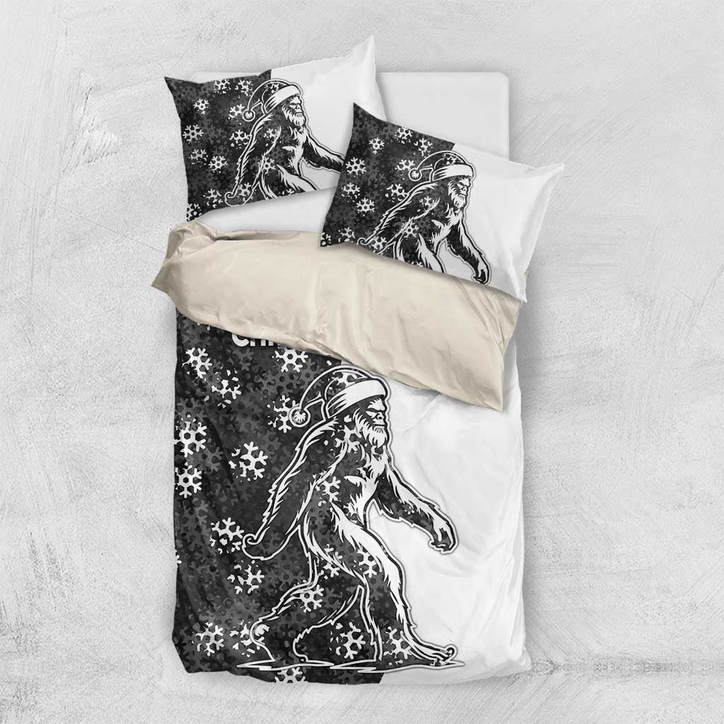 Funny Christmasquatch Camouflage of Snowflakes Bedding Set - Wonder Print Shop