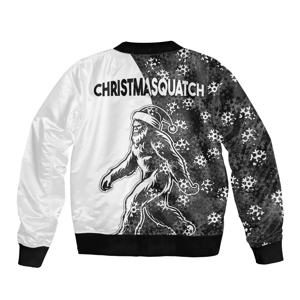 Funny Christmasquatch Camouflage of Snowflakes Bomber Jacket - Wonder Print Shop