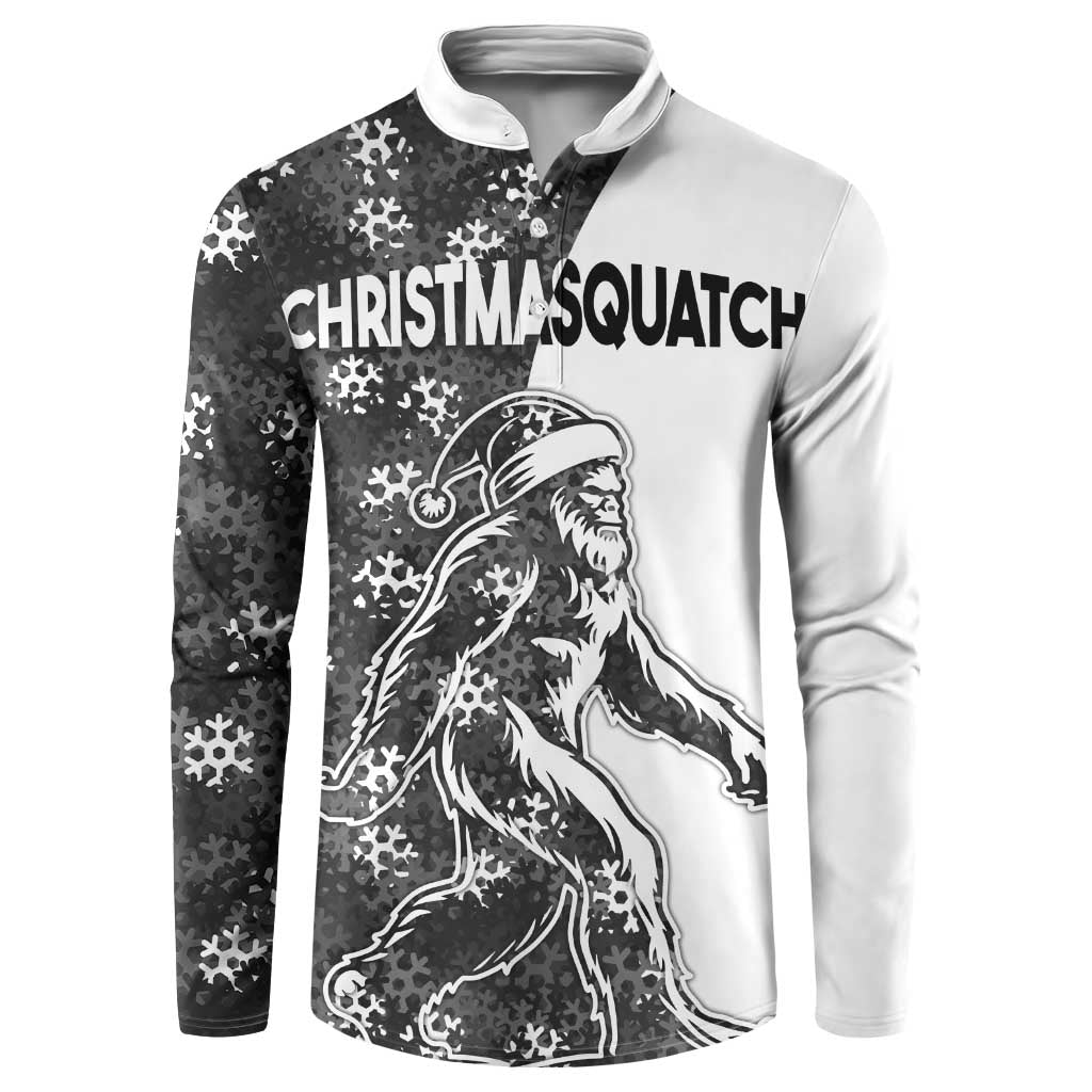 Funny Christmasquatch Camouflage of Snowflakes Button Sweatshirt - Wonder Print Shop