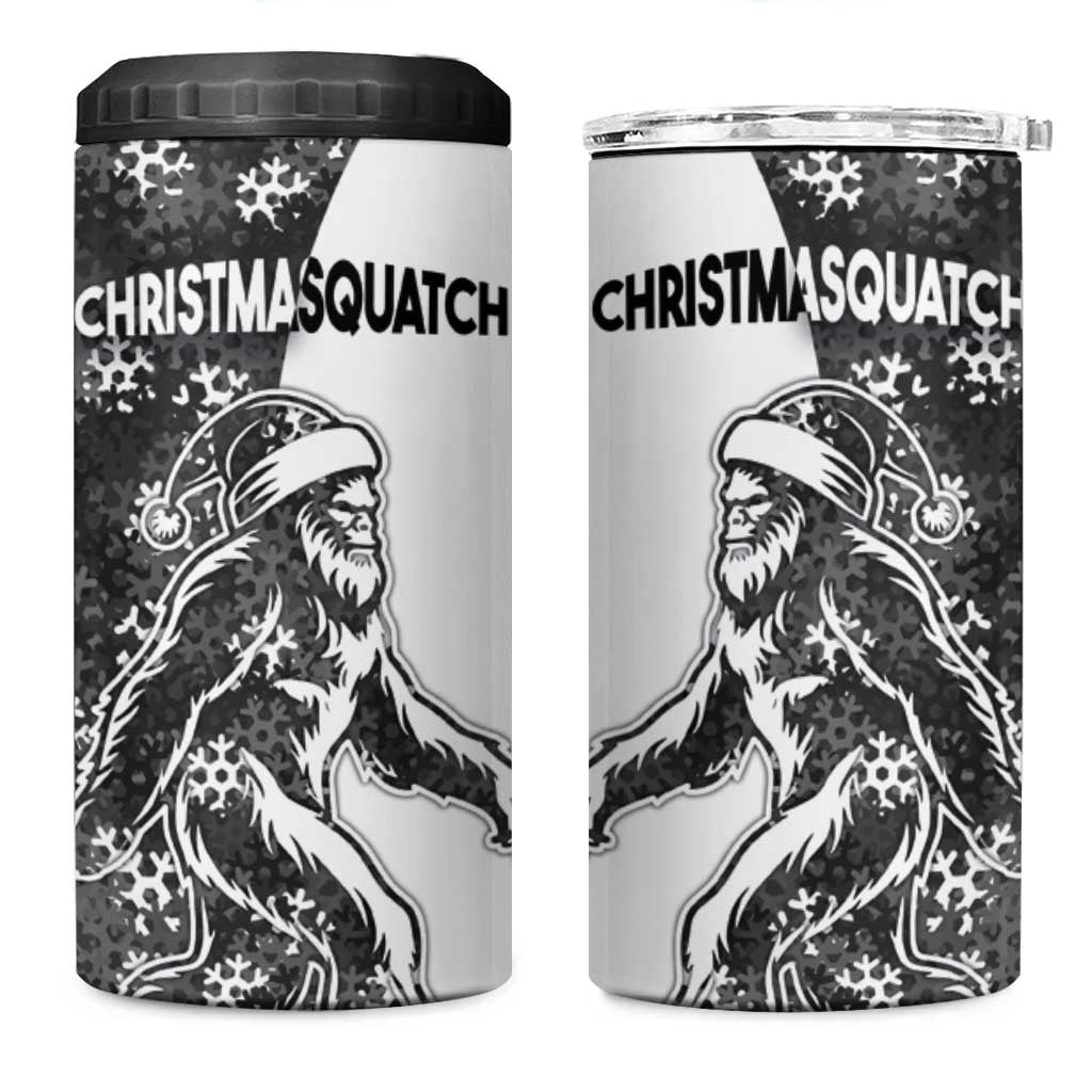 Funny Christmasquatch Camouflage of Snowflakes 4 in 1 Can Cooler Tumbler - Wonder Print Shop