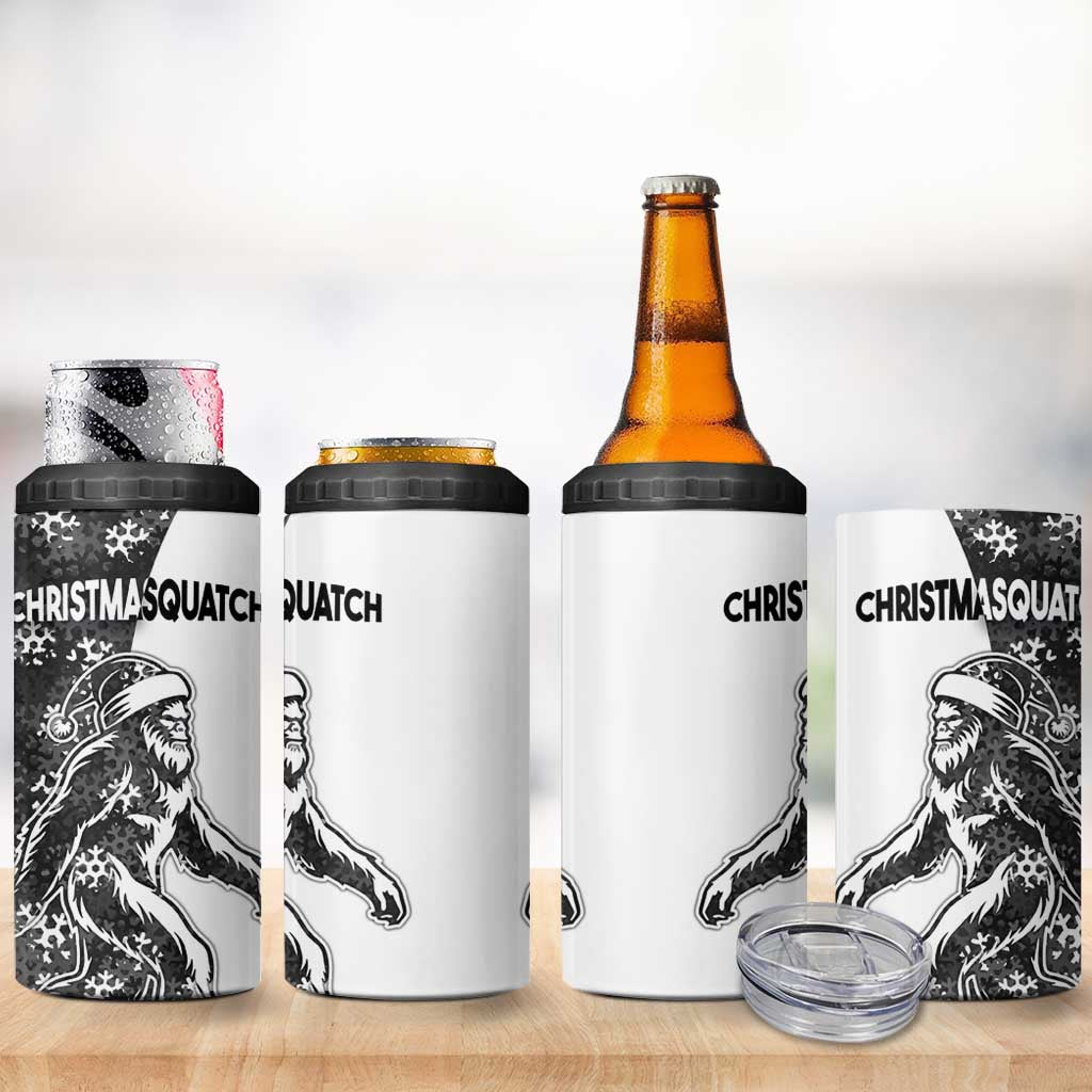 Funny Christmasquatch Camouflage of Snowflakes 4 in 1 Can Cooler Tumbler - Wonder Print Shop