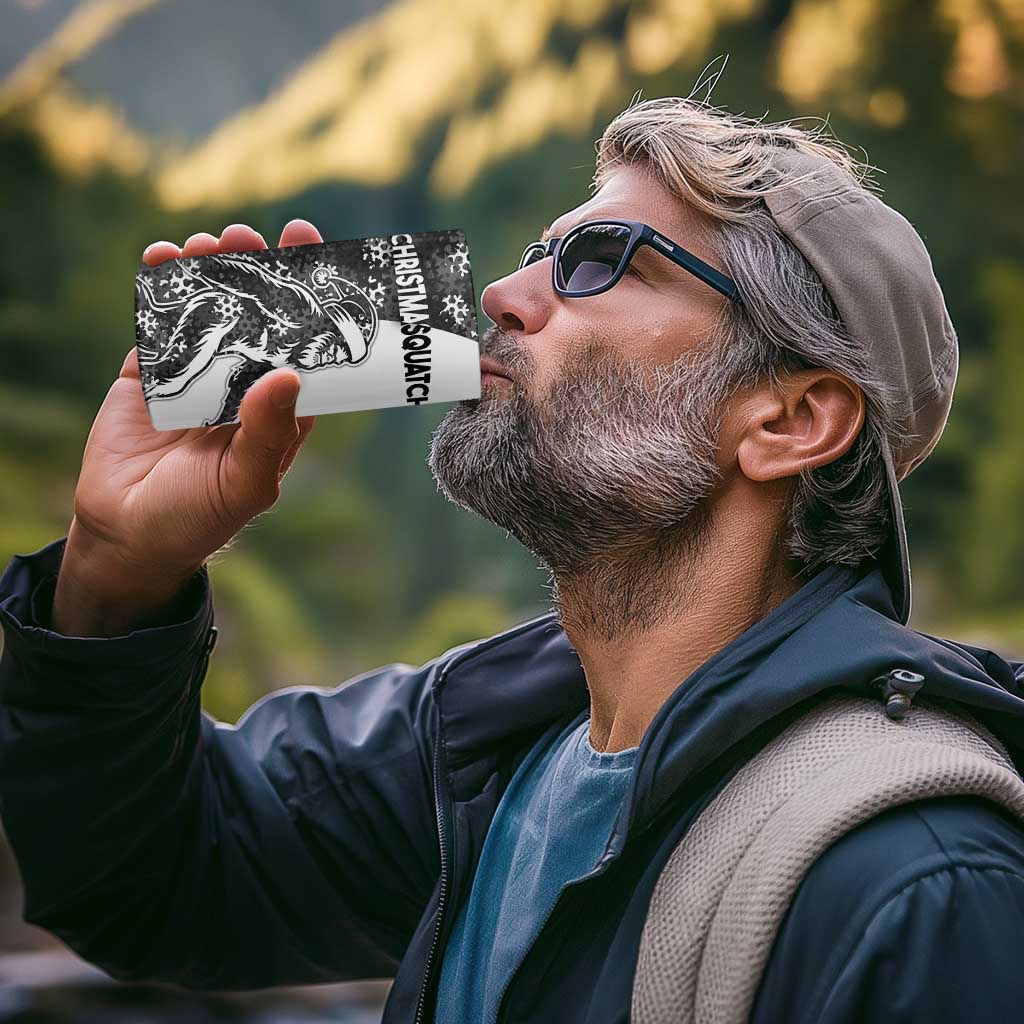 Funny Christmasquatch Camouflage of Snowflakes 4 in 1 Can Cooler Tumbler - Wonder Print Shop