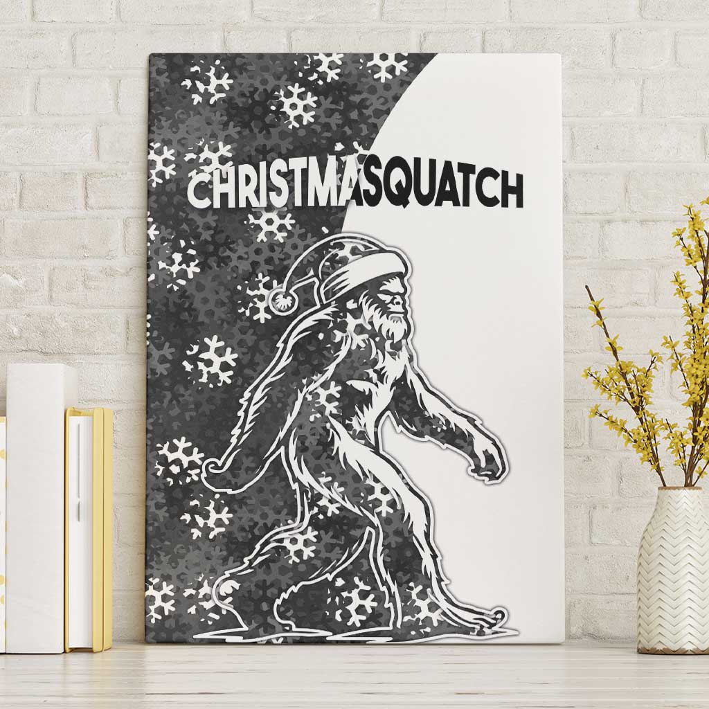 Funny Christmasquatch Camouflage of Snowflakes Canvas Wall Art - Wonder Print Shop