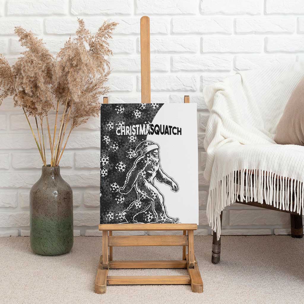 Funny Christmasquatch Camouflage of Snowflakes Canvas Wall Art - Wonder Print Shop