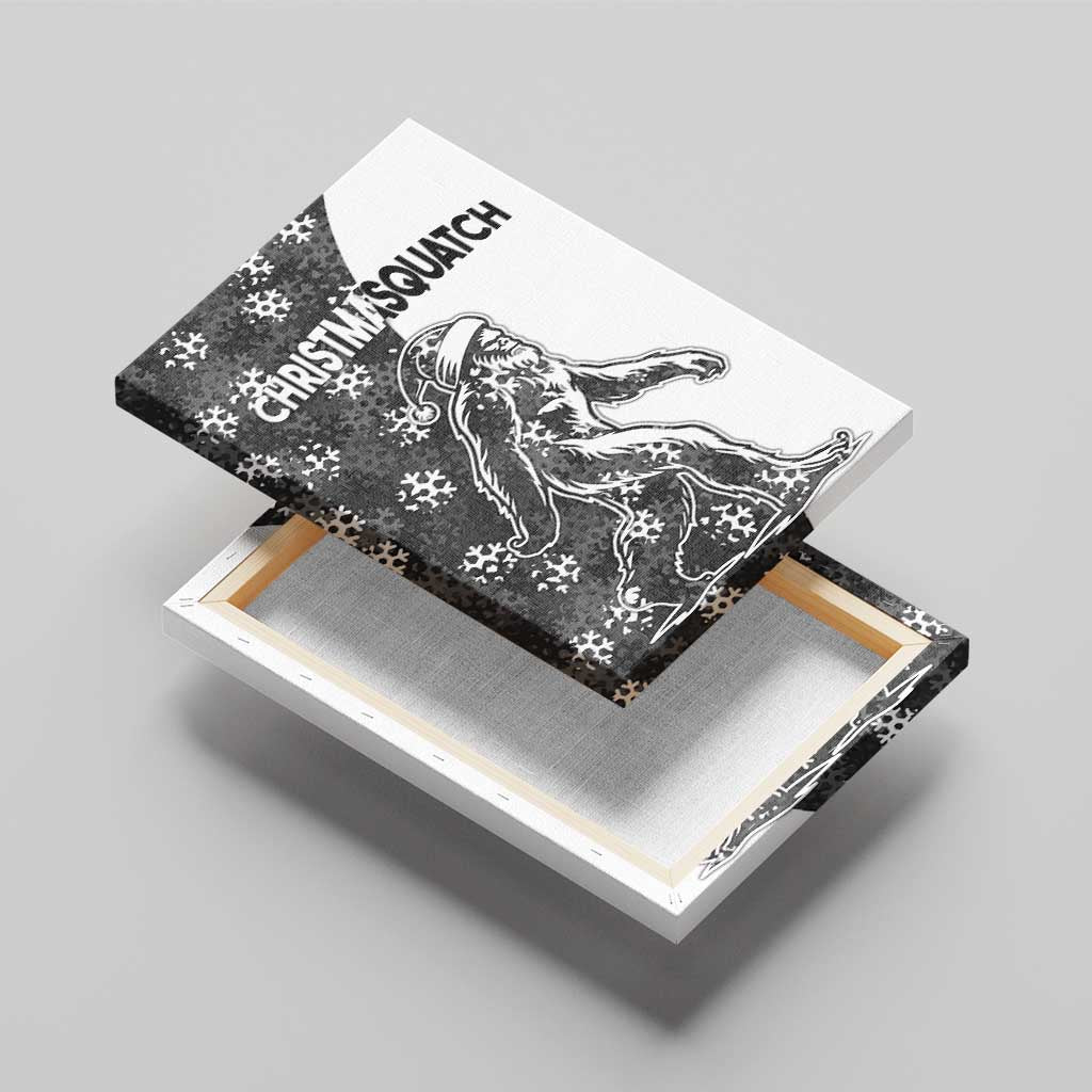 Funny Christmasquatch Camouflage of Snowflakes Canvas Wall Art - Wonder Print Shop