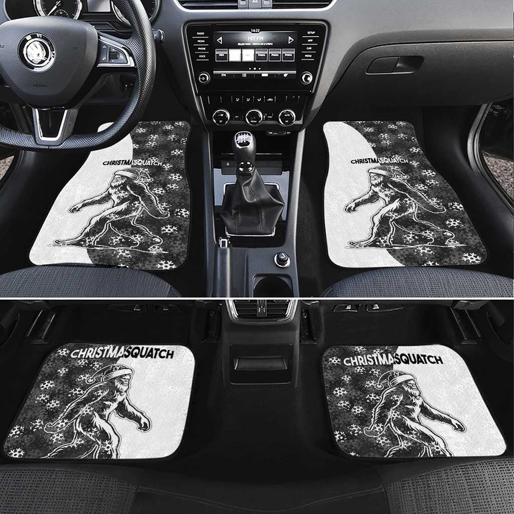 Funny Christmasquatch Camouflage of Snowflakes Car Mats - Wonder Print Shop
