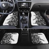 Funny Christmasquatch Camouflage of Snowflakes Car Mats - Wonder Print Shop