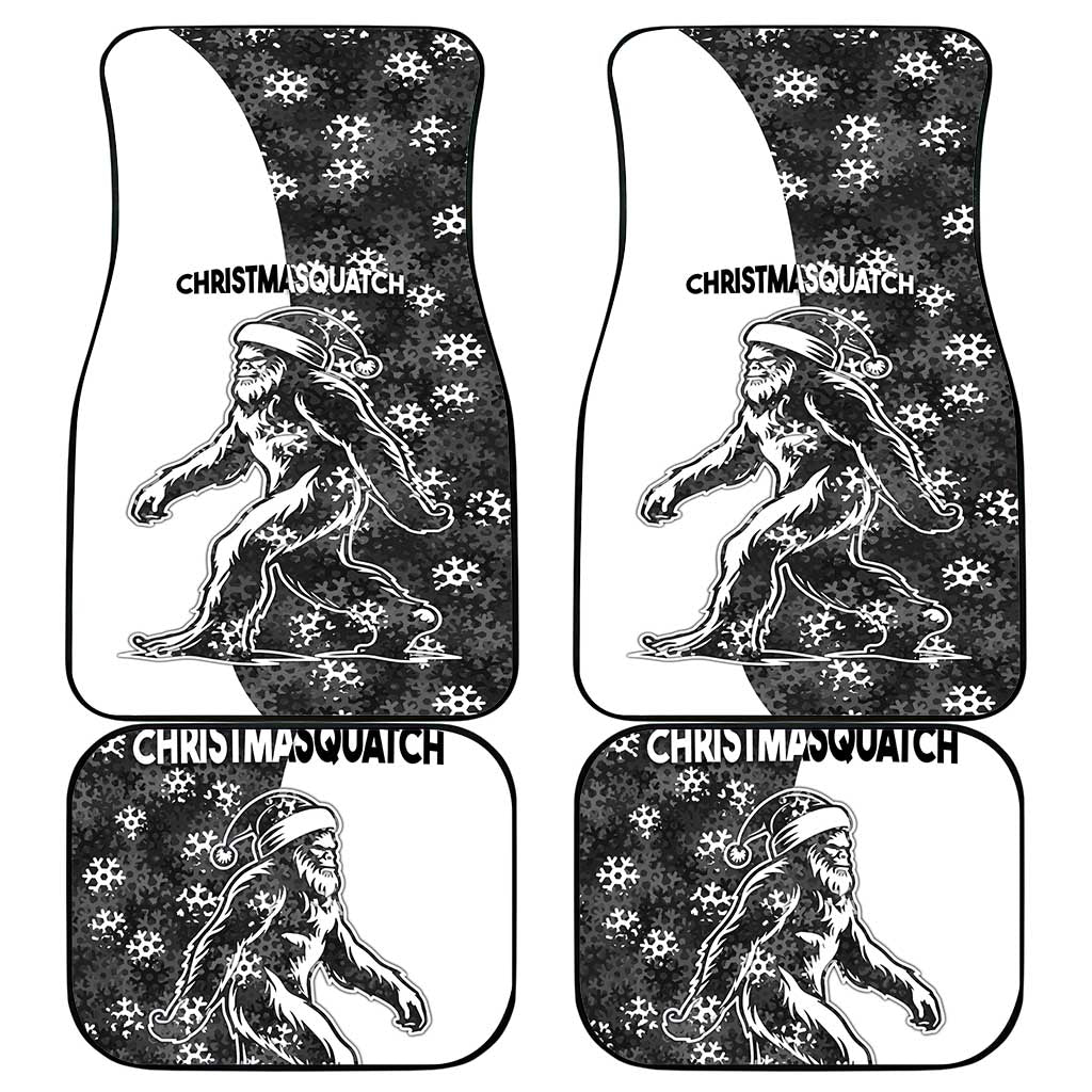 Funny Christmasquatch Camouflage of Snowflakes Car Mats - Wonder Print Shop