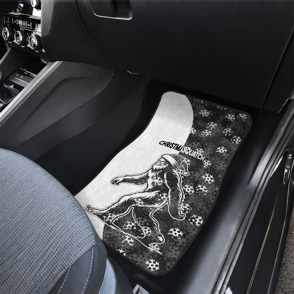 Funny Christmasquatch Camouflage of Snowflakes Car Mats - Wonder Print Shop
