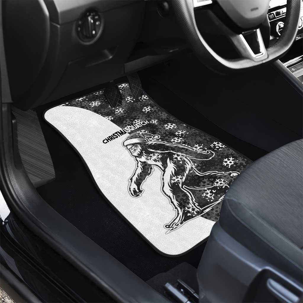 Funny Christmasquatch Camouflage of Snowflakes Car Mats - Wonder Print Shop