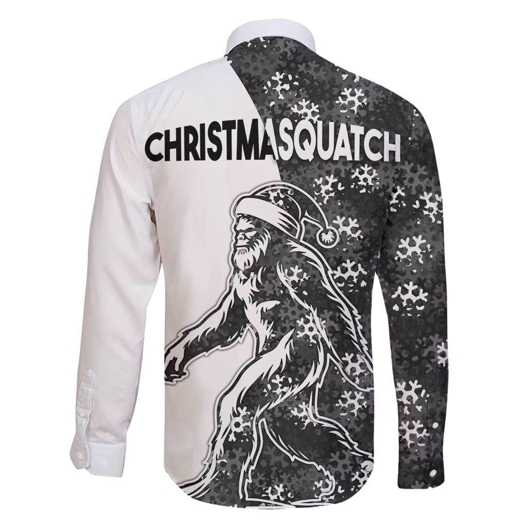 Funny Christmasquatch Camouflage of Snowflakes Family Matching Long Sleeve Bodycon Dress and Hawaiian Shirt - Wonder Print Shop