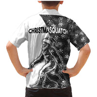 Funny Christmasquatch Camouflage of Snowflakes Family Matching Mermaid Dress and Hawaiian Shirt - Wonder Print Shop