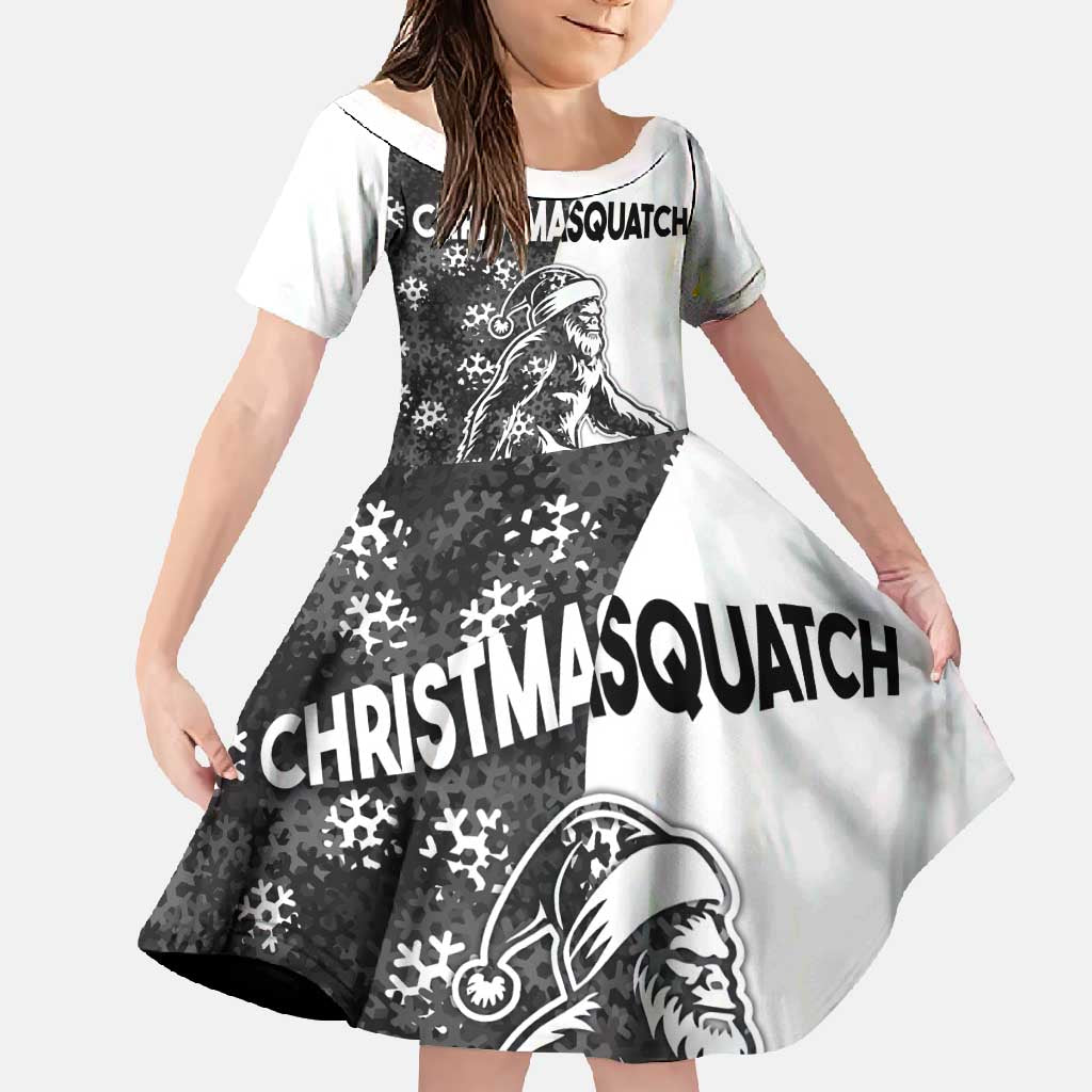 Funny Christmasquatch Camouflage of Snowflakes Family Matching Off Shoulder Maxi Dress and Hawaiian Shirt - Wonder Print Shop