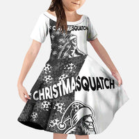 Funny Christmasquatch Camouflage of Snowflakes Family Matching Off Shoulder Maxi Dress and Hawaiian Shirt - Wonder Print Shop