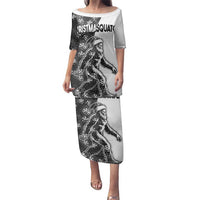 Funny Christmasquatch Camouflage of Snowflakes Family Matching Puletasi and Hawaiian Shirt - Wonder Print Shop