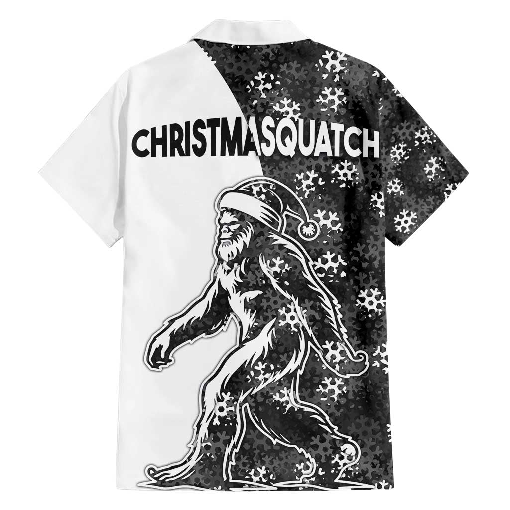 Funny Christmasquatch Camouflage of Snowflakes Family Matching Short Sleeve Bodycon Dress and Hawaiian Shirt - Wonder Print Shop