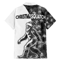 Funny Christmasquatch Camouflage of Snowflakes Family Matching Short Sleeve Bodycon Dress and Hawaiian Shirt - Wonder Print Shop