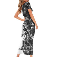 Funny Christmasquatch Camouflage of Snowflakes Family Matching Short Sleeve Bodycon Dress and Hawaiian Shirt - Wonder Print Shop