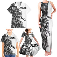 Funny Christmasquatch Camouflage of Snowflakes Family Matching Tank Maxi Dress and Hawaiian Shirt - Wonder Print Shop