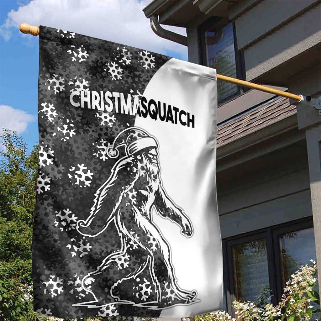 Funny Christmasquatch Camouflage of Snowflakes Garden Flag - Wonder Print Shop