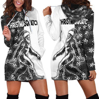 Funny Christmasquatch Camouflage of Snowflakes Hoodie Dress - Wonder Print Shop
