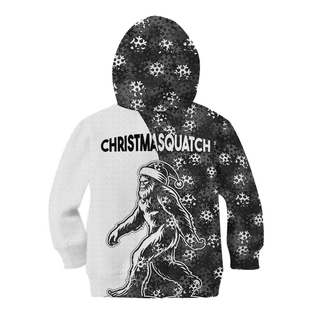 Funny Christmasquatch Camouflage of Snowflakes Kid Hoodie - Wonder Print Shop