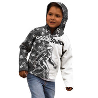 Funny Christmasquatch Camouflage of Snowflakes Kid Hoodie - Wonder Print Shop