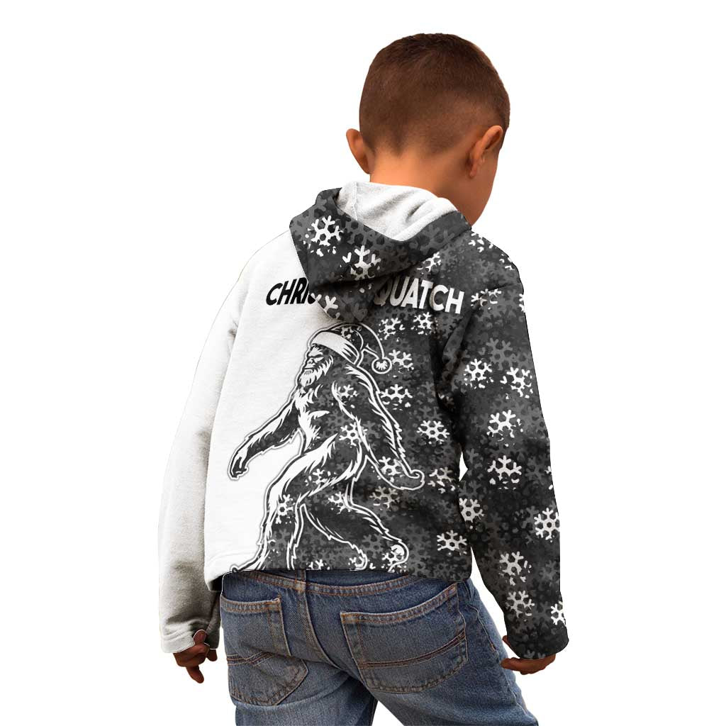 Funny Christmasquatch Camouflage of Snowflakes Kid Hoodie - Wonder Print Shop