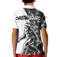Funny Christmasquatch Camouflage of Snowflakes Kid Polo Shirt - Wonder Print Shop