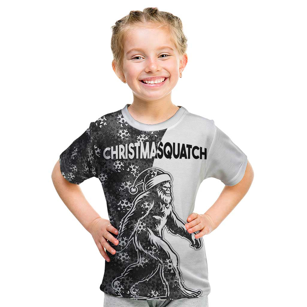 Funny Christmasquatch Camouflage of Snowflakes Kid T Shirt - Wonder Print Shop