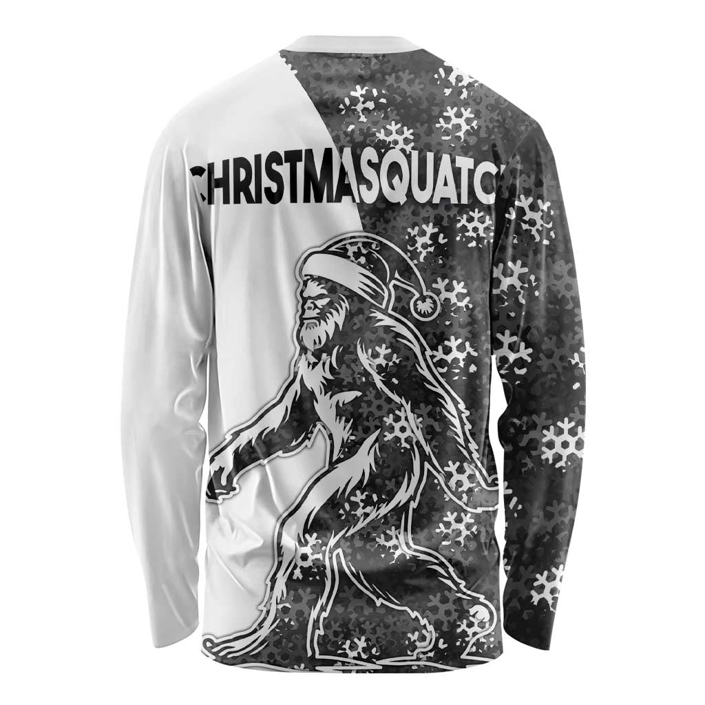 Funny Christmasquatch Camouflage of Snowflakes Long Sleeve Shirt - Wonder Print Shop